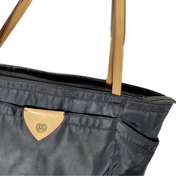 Ann Klein Womens Black Vinyl large Tote Shoulder Bag - Picture 12 of 14